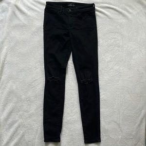 Women’s Abercrombie Black Skinny Jeans with Distressed Knees Size 0
